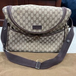 Gucci canvas diaper bag